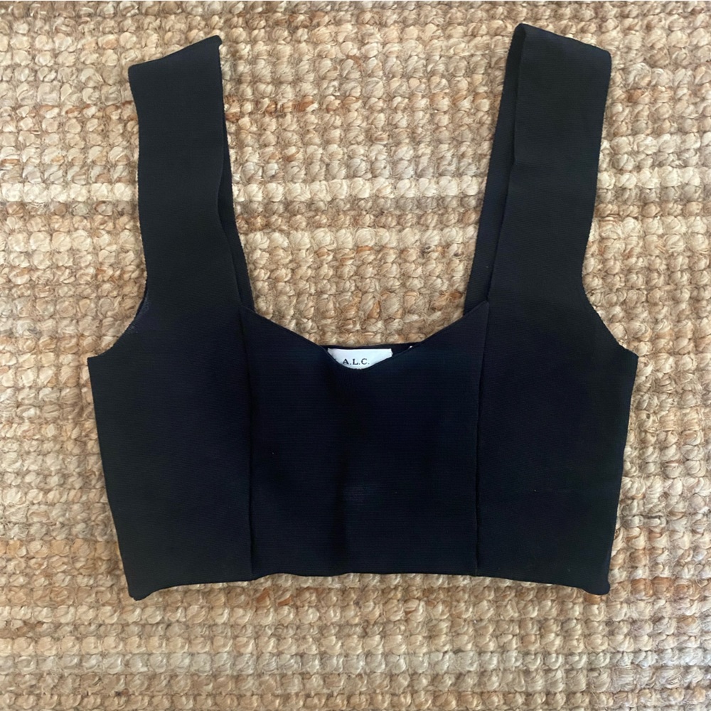A.L.C. Black Jordana Compact Knit Bra XS
